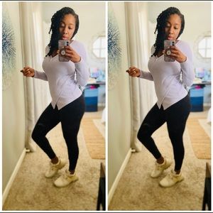 Lululemon Wrap It Back Touch Of Cashmere Ribbed Lavender Casual Sweater